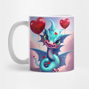 Cute Valentine Blue Dragon Mug